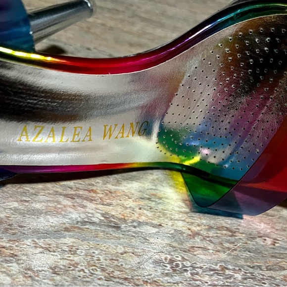 NWOB Azalea Wang Croix Rainbow 🌈 open toe strapped high heels sandals - Picture 11 of 16